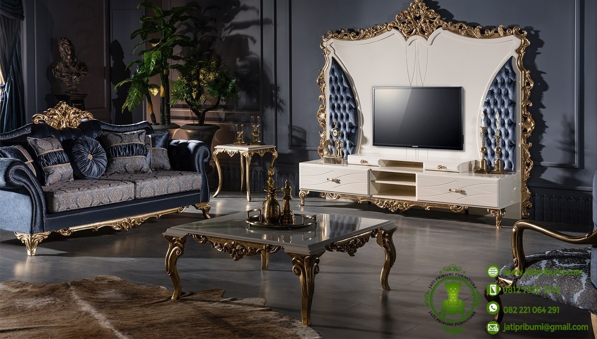 set meja tv sofa desain klasik (2)